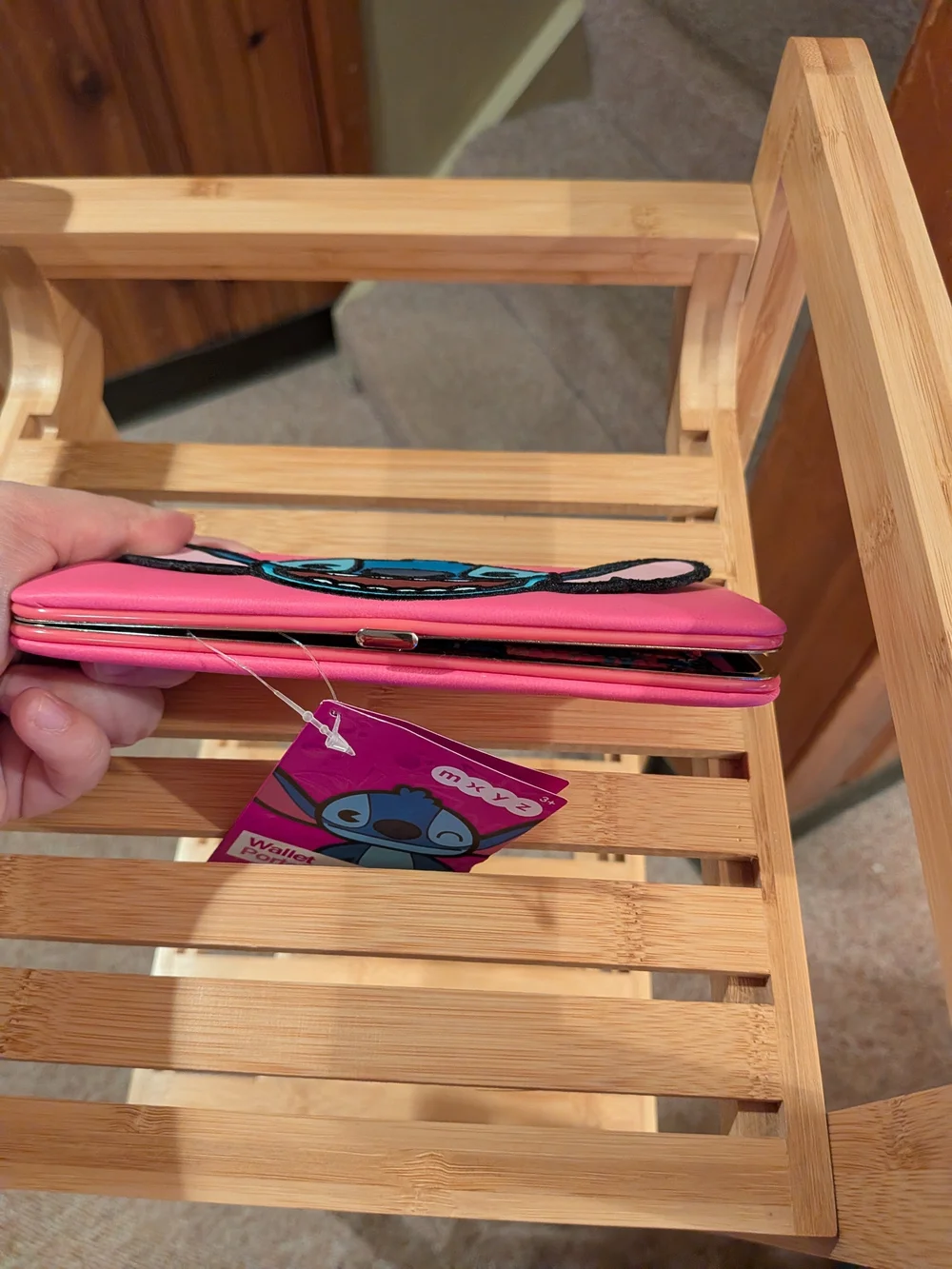 Pink Stitch Wallet – Cartoon Character Design